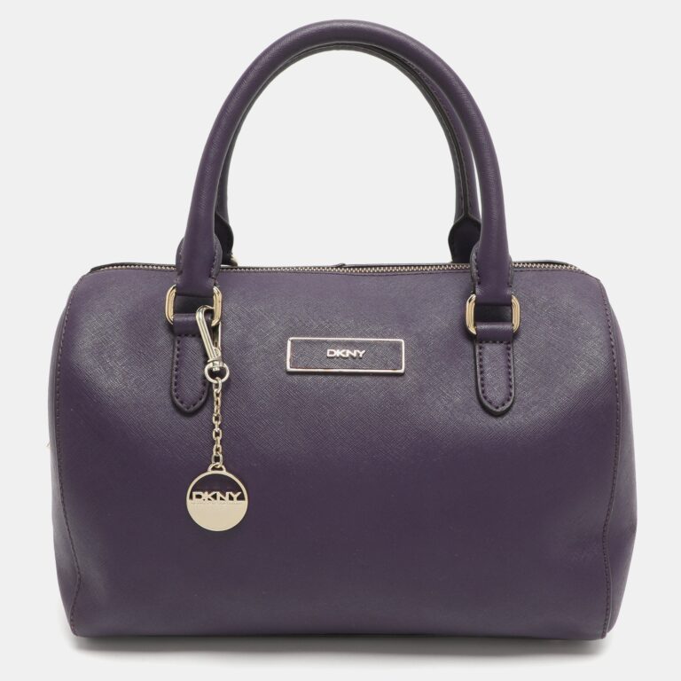 purple saffiano leather satchel