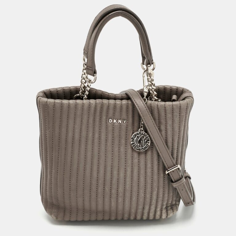 grey stripe leather gansevoort tote