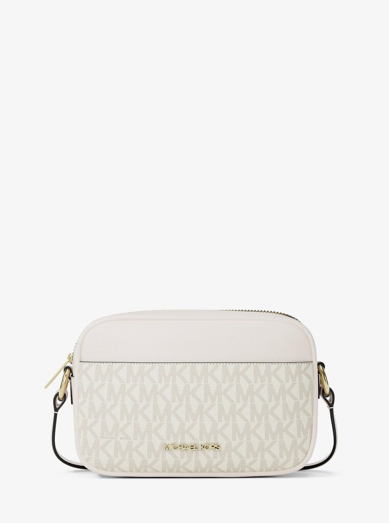 jet set small signature logo camera crossbody bag