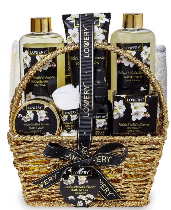 Home Spa Orchid Jasmine Body Care Gift Set, 9 Piece