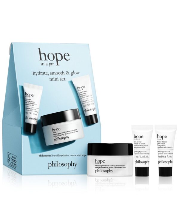 3-Pc. hope in a jar hydrate, smooth & glow mini set
