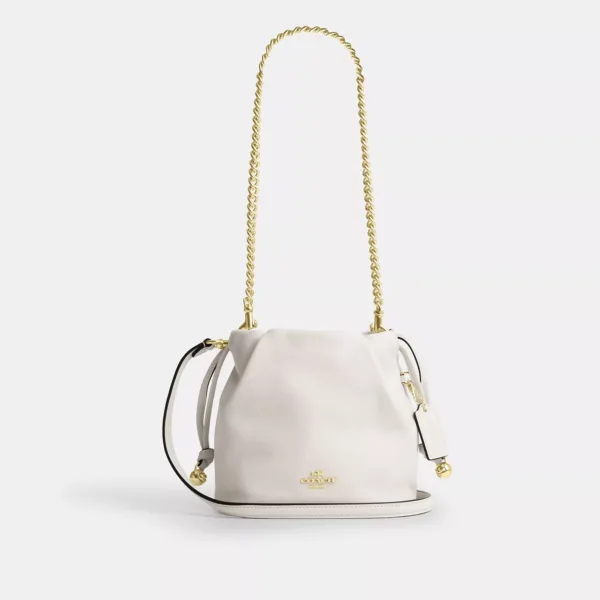 faye mini drawstring bag with ruching