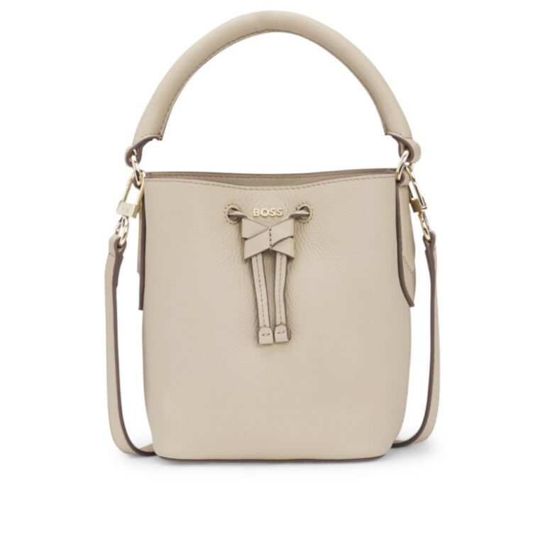 logo-lettering bucket bag in leather