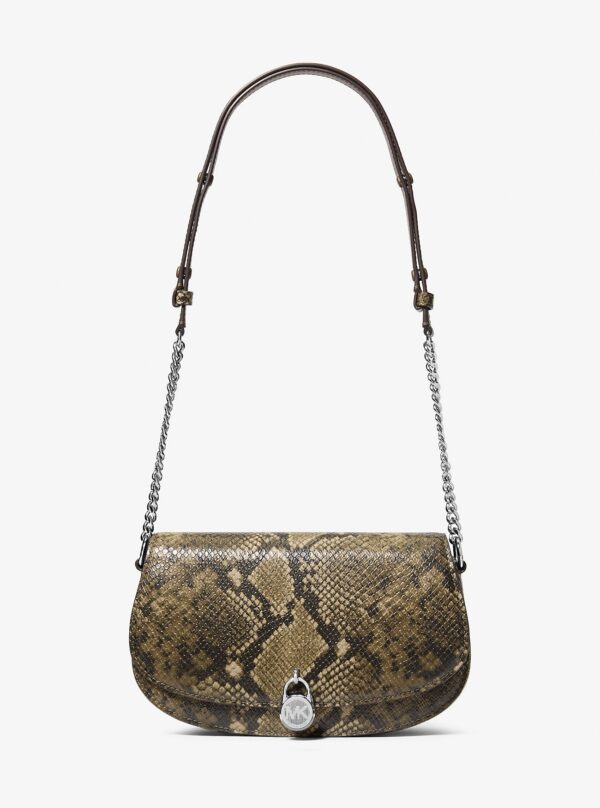 mila medium snake embossed messenger bag
