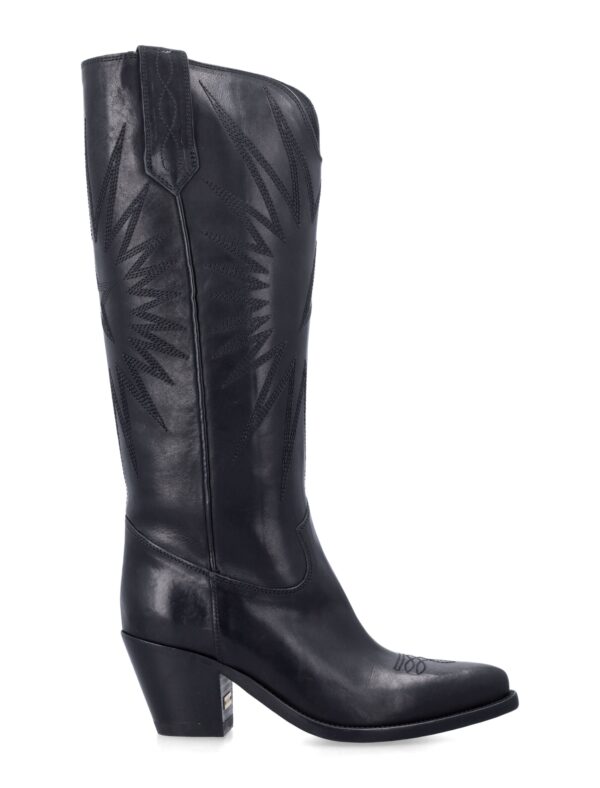 black wish star high leather boots