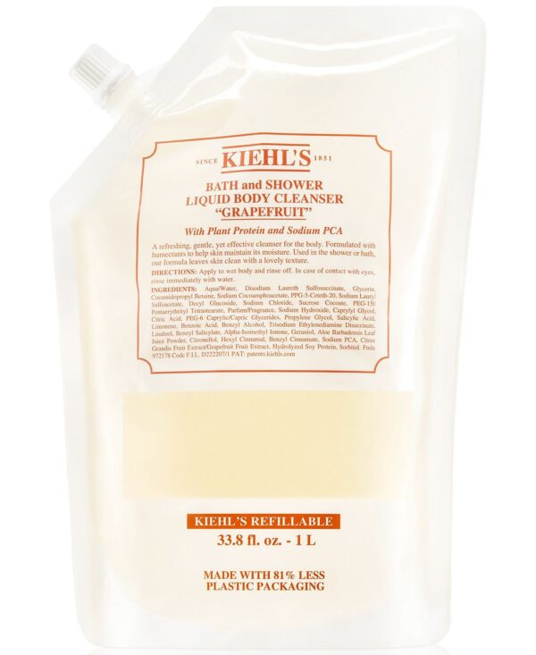 Grapefruit Bath & Shower Liquid Body Cleanser Refill Pouch, 33.8 oz.