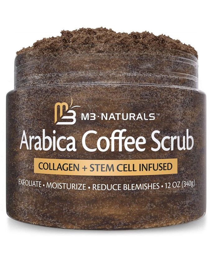 Arabica Coffee Body Scrub with Collagen & Stem Cell - Exfoliating Body Scrubber & Face Cleanser 12 oz