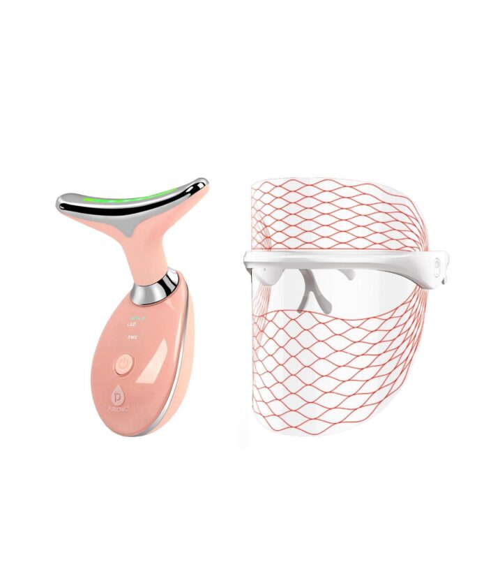 Advanced Anti-Aging & Sculpting Skincare Set - 7-in-1 LED Light Therapy Face Mask & Sculpting Wand