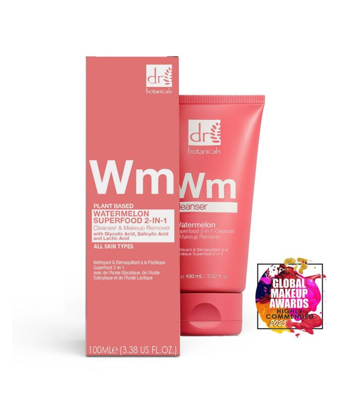 Watermelon Superfood 2 in 1 Cleanser and Makeup Remover 100milliliter with Glycolic Acid, Salicylic Acid and Lactic Acid