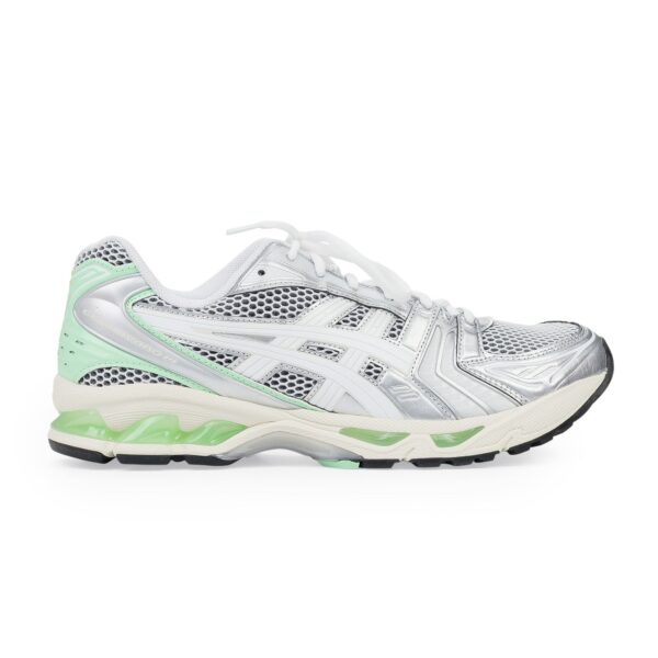 silver / lime gel-kayano 14 sneaker