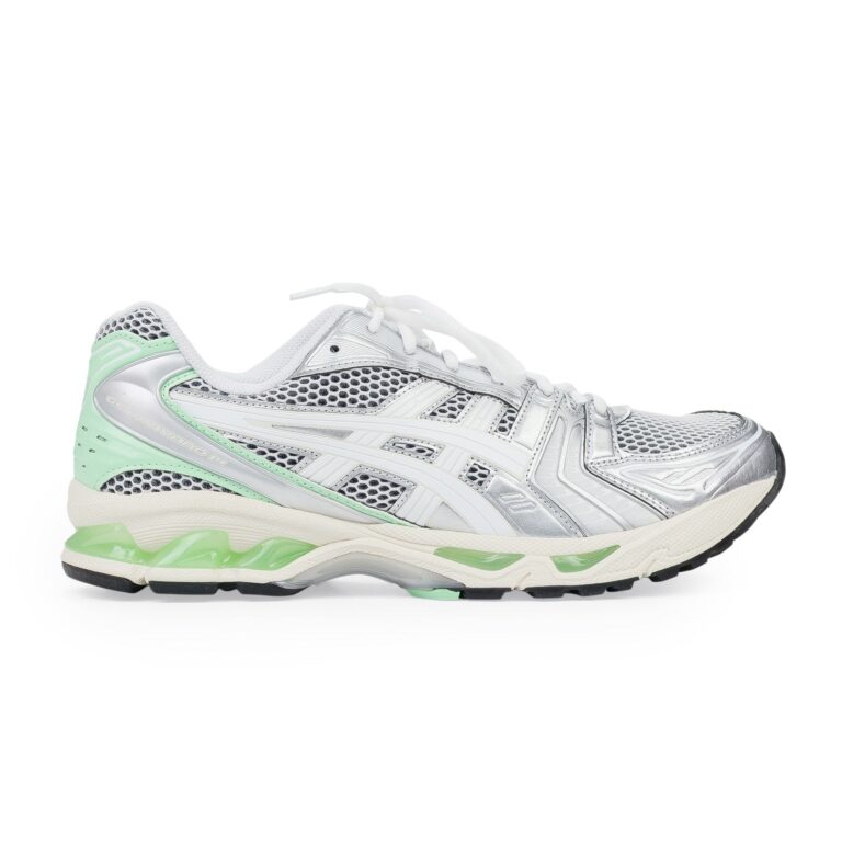 silver / lime gel-kayano 14 sneaker