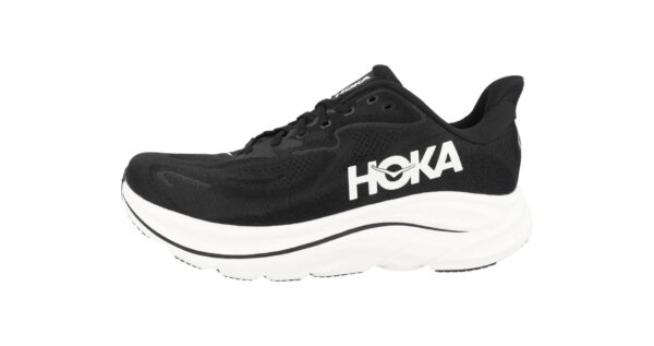 one mens clifton 10 road running shoes - black/white