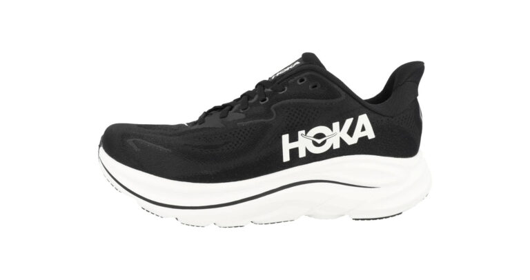 one mens clifton 10 road running shoes - black/white