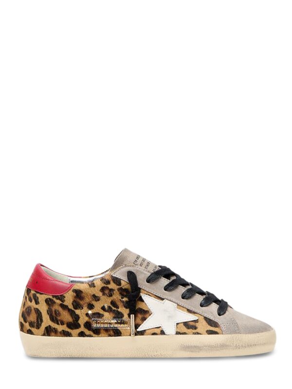 beige suede and leopard print low-top sneakers
