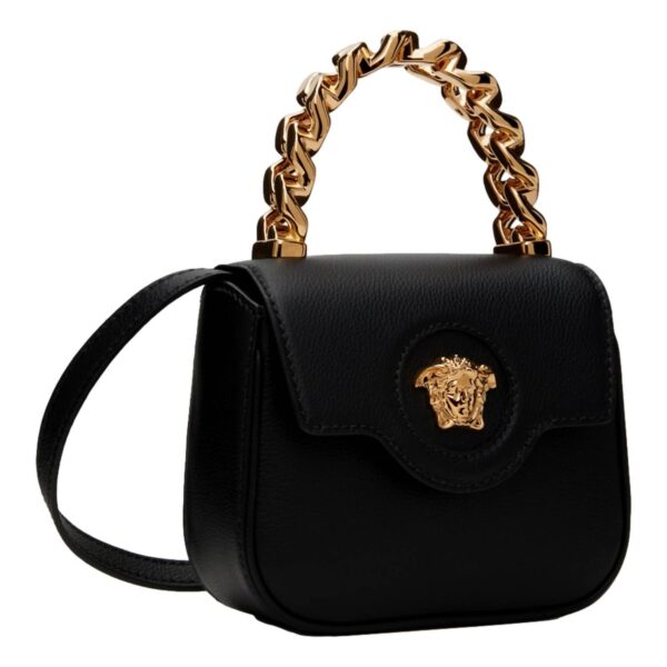 women's top handle mini vitello leather handbag in black