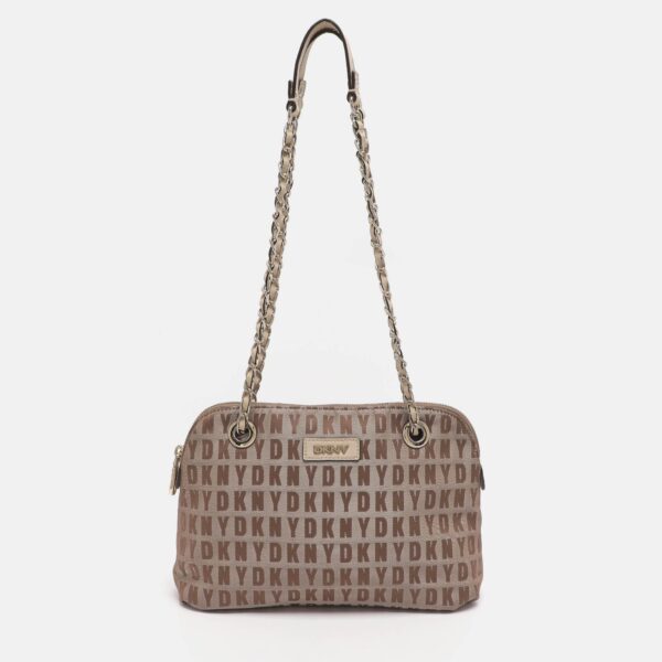 beige signature canvas shoulder bag