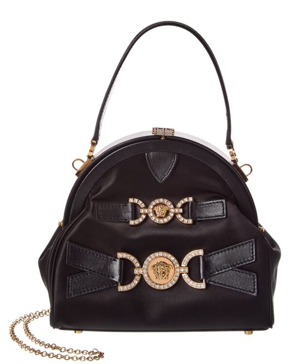 medusa 95 satin & leather shoulder bag