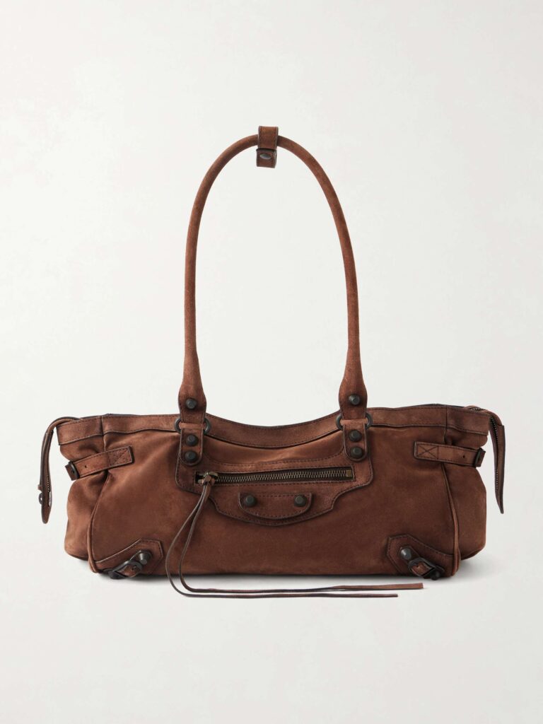 Le City East/West suede shoulder bag