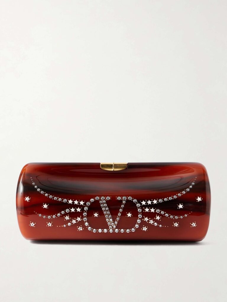 Pince VLogo-embellished resin clutch