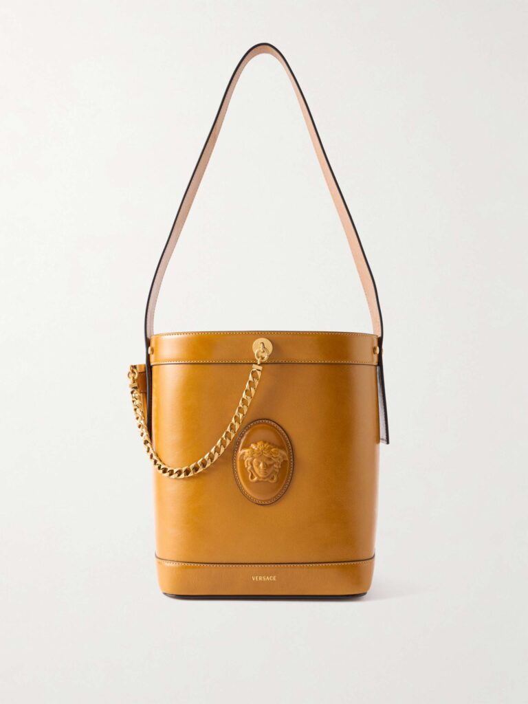 Pivot small leather bucket bag