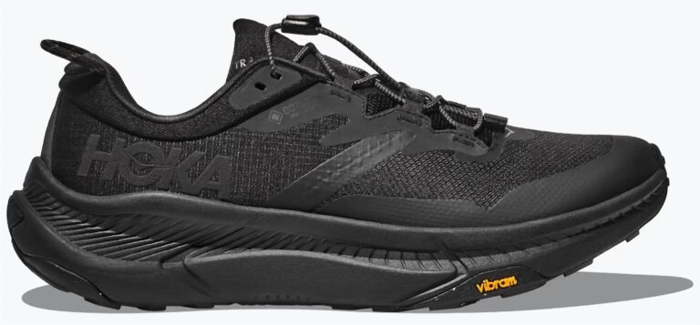 men's transport gtx waterproof trail shoe in black/black