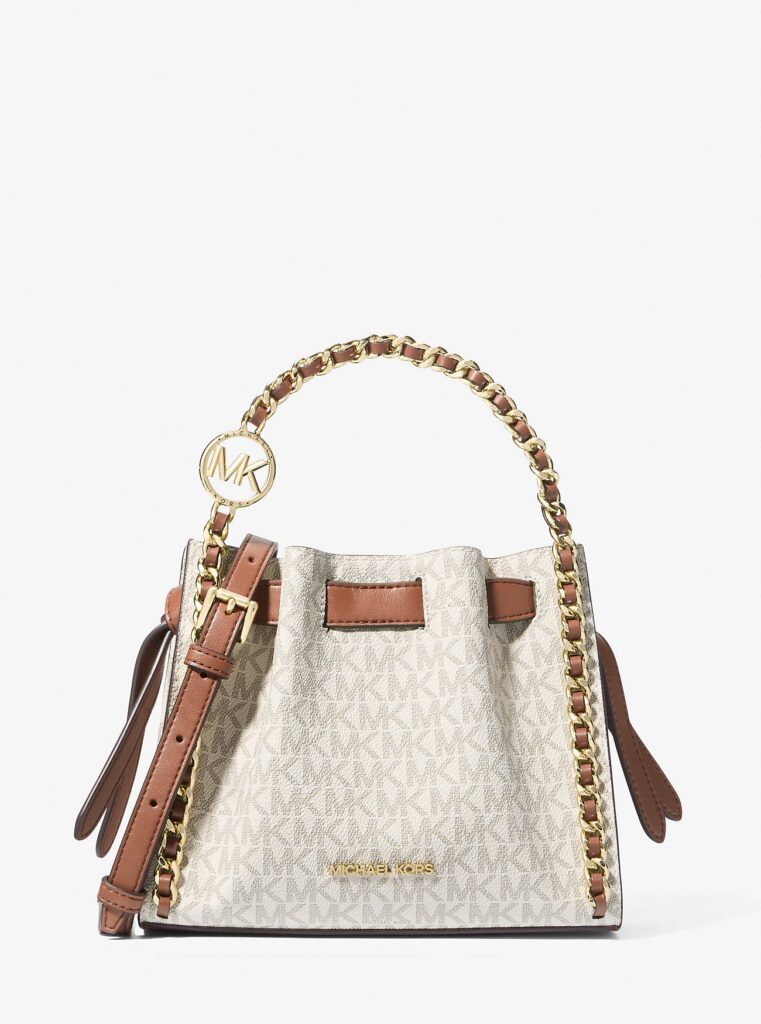 mina small signature logo chain crossbody bag