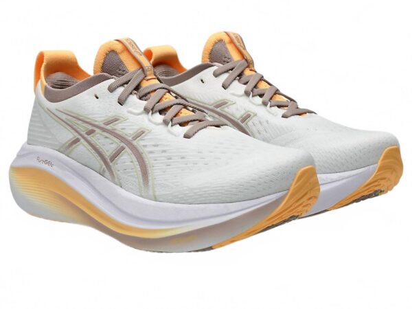 women's gel-nimbus 27 shoes in white/fawn