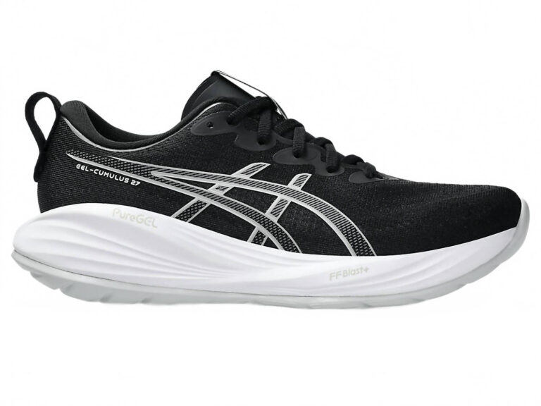women's cumulus 27 running shoes in black/concrete