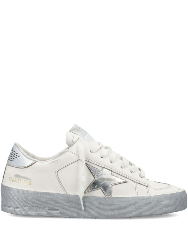 low-top sneakers with metallic silver star detail