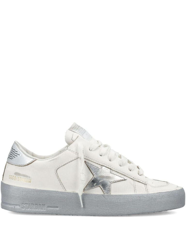 low-top sneakers with metallic silver star detail
