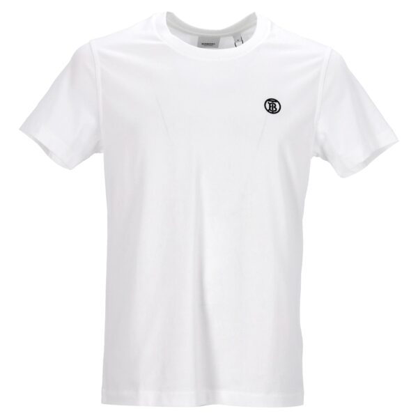 monogram embroidered t-shirt in organic cotton jersey