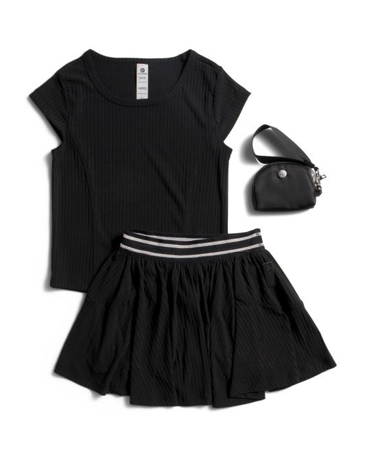 90 DEGREE BY REFLEX Big Girls 2pc Meet And Greet Top And Skort Set