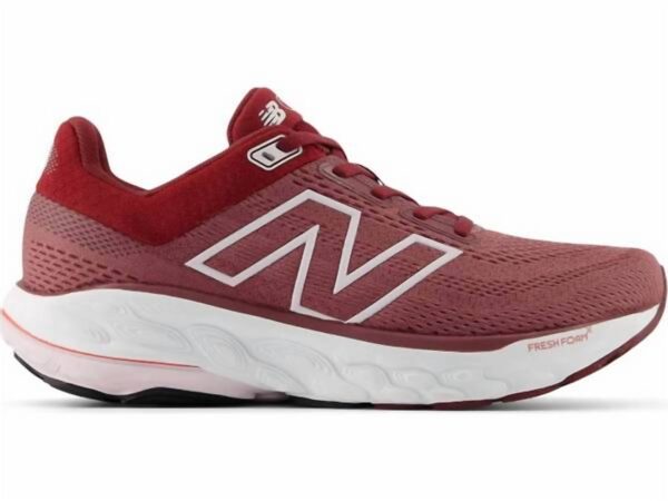 women fresh foam x 860v14 running shoes in washed burgundy/monarch burgundy/pink granite