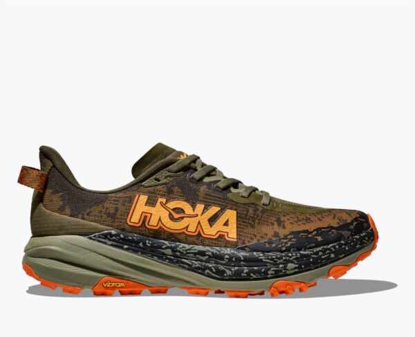 men's speedgoat 6 trail running shoes in antique olive/squash