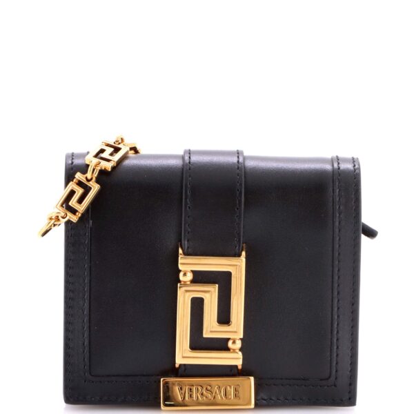greca goddess wallet on chain leather mini