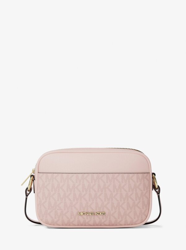 jet set small signature logo camera crossbody bag