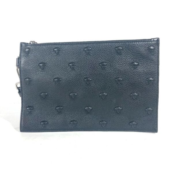 leather clutch bag pouch (pre-owned)