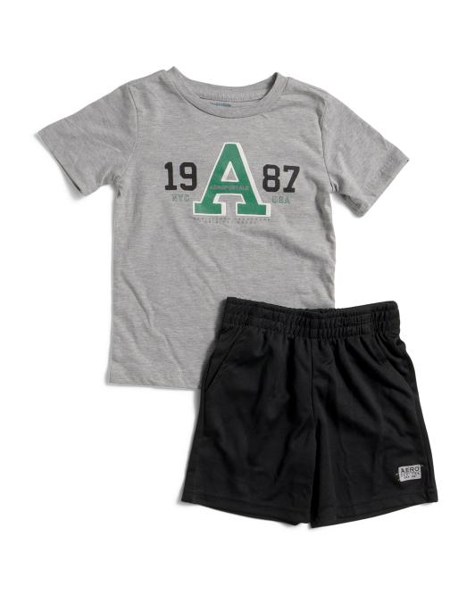 AEROPOSTALE Little Boys 2pc Graphic Short Sleeve Tee And Active Shorts Set