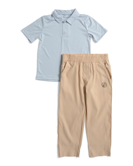 AEROPOSTALE Little Boys 2pc Polo And Woven Pants Set