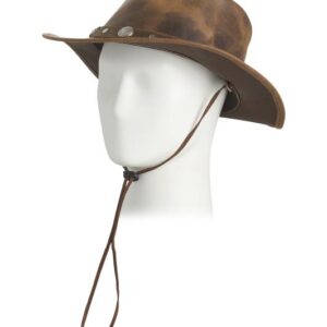 AMERICAN BISON Leather Pull Up Buffalo Nickel Western Hat