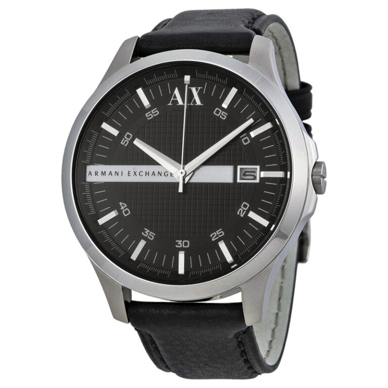 Armani AX Exchange Whitman Black Dial Black Leather Men's Watch