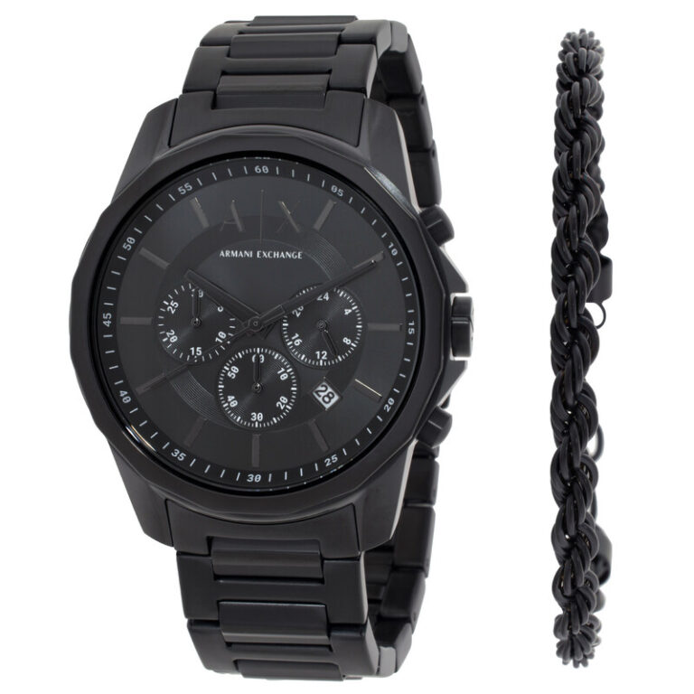Chronograph Quartz Black Dial Men's Watch Gift Set