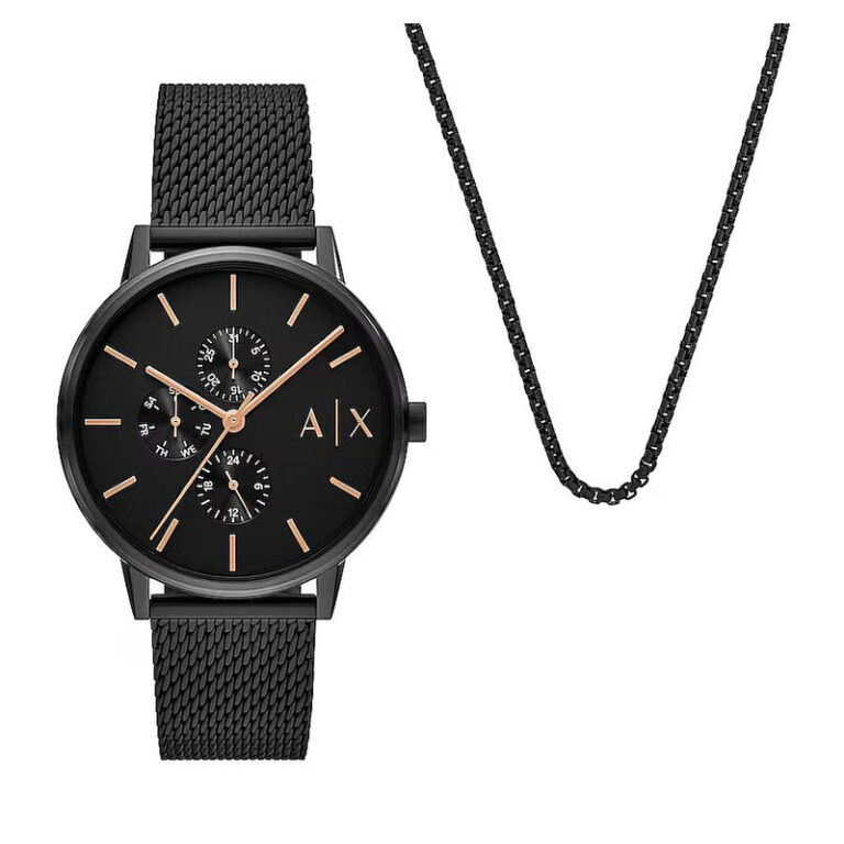 Chronograph Quartz Black Dial Men's Watch Set