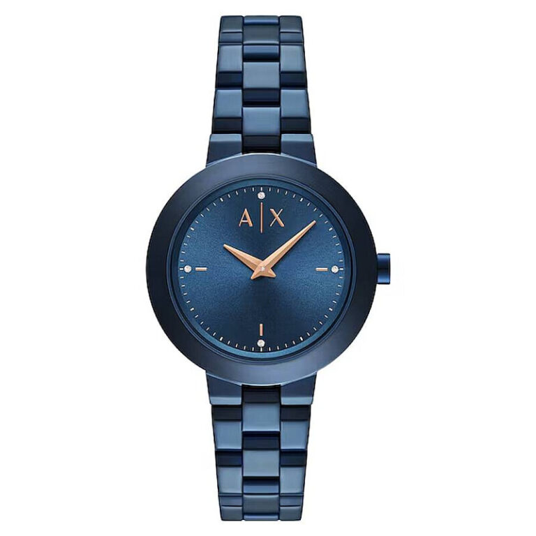 Quartz Crystal Blue Dial Ladies Watch AX5175