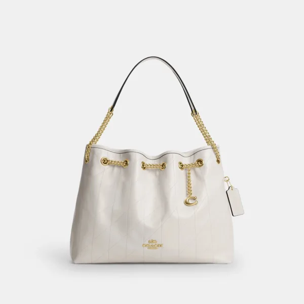 evelyn shoulder bag with quilting and charm
