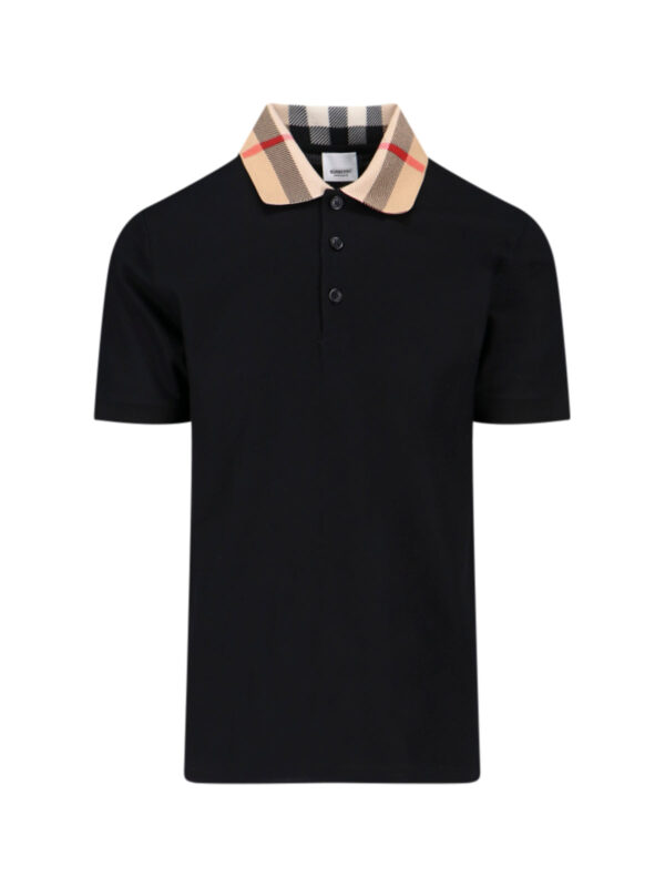 'check' polo – black