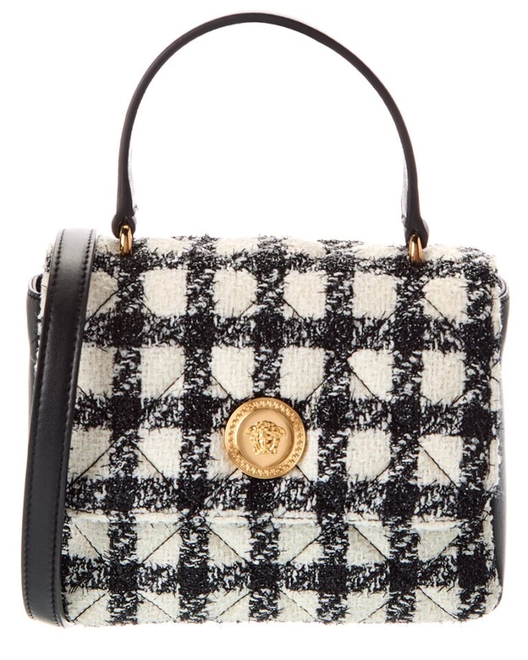 la medusa tweed & leather shoulder bag
