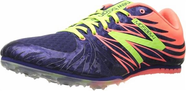 women's track spike shoe in blue/pink