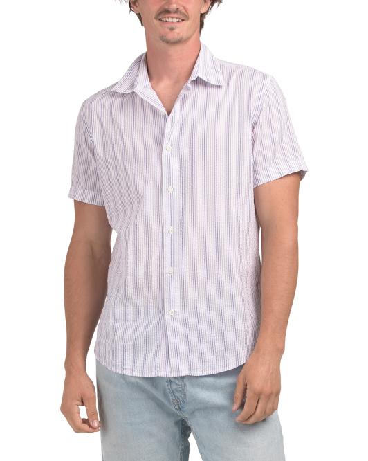 BONOBOS Riviera Striped Short Sleeve Woven Shirt