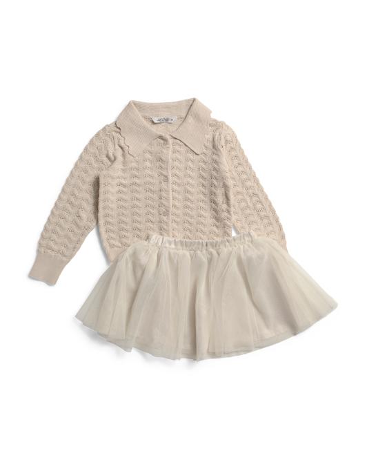BRAND WORKS Toddler Girls 2pc Cardigan And Skirt Set